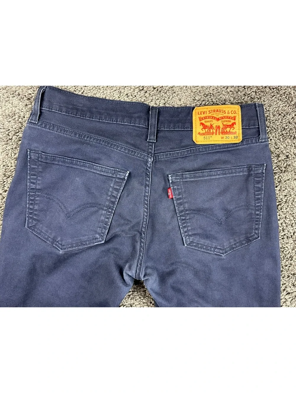 Levis 511 Mens Slim Fit All Seasons Tech Stretch Pants Navy Blue Chino Sz 30x32